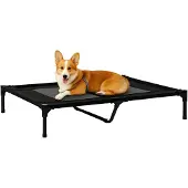 BundiGlassware Hundebett, Outdoor-Hundebett, klappbar, atmungsaktiv, Schwarz