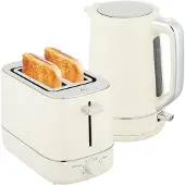 HOMCOM Wasserkocher Toaster Set Frühstück-Set mit 1,7L Wasserkocher Beige