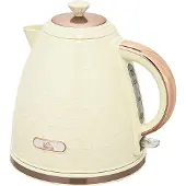 HOMCOM Wasserkocher 1,7L BPA-Frei 2200 W mit 360°-Sockel, Kalkfilter, Beige