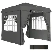 Outsunny Pavillon 2,5x2,5m wasserabweisend Stabil Winterfest Pop-up Faltpavillon