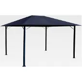 Markenlos Metall Gartenpavillon Nizza 3x4m Antik Partyzelt Grau