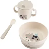 Done by Deer - Foodie First Meal Geschirr-Set m.Saugfuß - Tiny Farm Sand