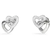 GUESS JUBE06015JWRHT/U Damen-Ohrringe Ohrstecker Herzen Silberfarben