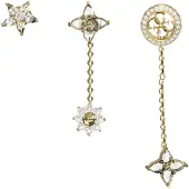 GUESS JUBE06034JWYGT/U Damen-Ohrringe 3er-Set 4G Crystals Flowers