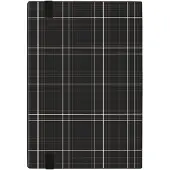 BOSS Schwarzes DIN-A5-Notizbuch mit Karo-Print und silberfarbenem Folien-Logo Grösse ONESI