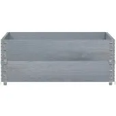 vidaXL Best Möbel Pflanzkasten Grau 100x100 cm Massivholz Kiefer - Beete A3295401