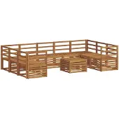 vidaXL Outdoor-Sofagarnitur 10 stk. Natur
