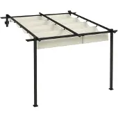 Outsunny Pavillon ca. 3 x 3 m Pergola Winddichte Terassenüberdachung für Garten