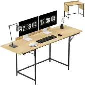 HOMCOM Schreibtisch Klappbar Computertisch Bürotisch mit Modern-Design Eiche