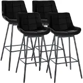 CLP 4er Set Barhocker Weston Schwenkbar Schwarz/Kunstleder