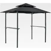 Markenlos Grillpavillon Parga 250x241x151cm mit Bartresen und Doppelschichtdach