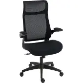 BundiGlassware Ergonomischer Bürostuhl mit 3D-Armlehnen, Netzstoffrücken, S-förmige Rückenlehne, Kopfstütze, Kippfunktion, Schwarz