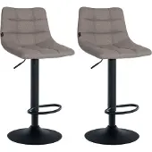 CLP 2er Set Barhocker Jerry Stoff schwarz grau