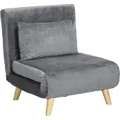 HOMCOM Schlafsessel, Klappsessel mit Bettfunktion, Schlafsofa mit Kissen, Grau