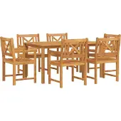 vidaXL Möbel 7-teiliges Garten-Ess-Set aus massivem Akazienholz - Gartentische 3375653