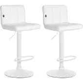 CLP 2er Set Barhocker Feni Kunstleder weiß weiß