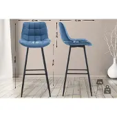 CLP Barhocker Dartford Stoff blau