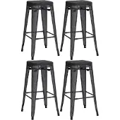 CLP 4er Set Barhocker Fletcher schwarz