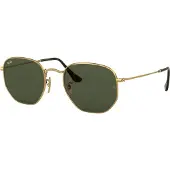 Ray-Ban HEXAGONAL FLAT LENSES, Erwachsener, Uni, Hexagonal, Gold, Nicht-polarisierte Linse, Metall