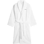 Gant Unisex Bademantel - JACQUARD HERRINGBONE ROBE, Schalkragen, Fischgrätmuster Weiß M