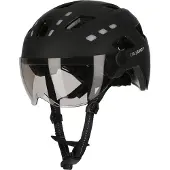 Crazy Safety E-Bike-Helm | Schwarz mit Visier & Licht | EN1078
