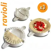 Metaltex Ravioli- und Maultaschenformer 3er Set weiß