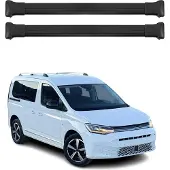 Omtec Dachträger Grundtäger für VW Caddy 2020-2025 75kg Aluminium Schwarz 2tlg