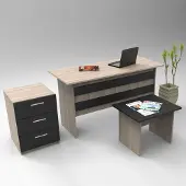 Skye Decor , Vo9-Ob, Büromöbel-Set, Eiche, 100 % MELAMINBESCHICHTETE SPANPLATTEN, 140 x 60 x 73,8 cm