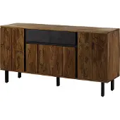 WOLF-Möbel MASSIVMOEBEL24 Sideboard Sheesham 155x40x77 natur unbehandelt LICHTENBERG #115