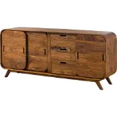 MASSIVMOEBEL24.DE MASSIVMOEBEL24 Sideboard Sheesham 173x40x75 hellbraun lackiert MAILAND #102