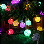 Feilicious Solar Lichterketten Garten, 5m 20LED Kristallkugel, H094 Bunt