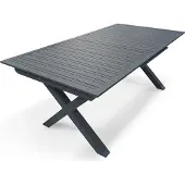 DCB Groupe Anthrazitgrauer Gartentisch aus Aluminium