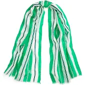 Ralph Lauren für Damen. 454P09797001 Tuch aus Leinen und Baumwolle mit grünen Streifen (OSFA), Lässig