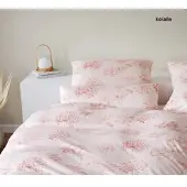 Elegante Interlock Jersey Bettwäsche Meadow 155x220 cm + 40x80 cm koralle