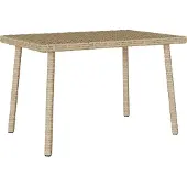 Syfax Garten-Couchtisch Rechteckig Beige 60x40x37 cm Poly Rattan