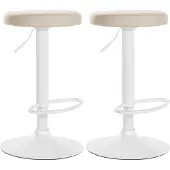 CLP 2er Set Barhocker Ponte Kunstleder weiß creme
