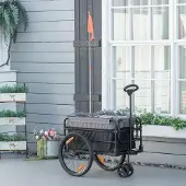 SUGIFT Fahrradanhänger Bollerwagen 2-in-1, Lastenanhänger klappbar, 600D Oxford-Stoff, Schwarz-Grau | 130 x 64 x 103 cm | bis 40 kg | 4 Reflektoren
