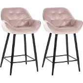 CLP 2er Set Barhocker Gibson Samt pink