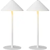 HOMCOM Tischlampe 2er Set Aufladbare USB Tischleuchte mit 3 Lichtfarben