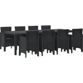 vidaXL Möbel 9-teiliges Garten Essset Anthrazit Poly-Rattan - Gartentische 3378732