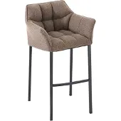CLP Barhocker Damaso B Stoff mit 4-Fuß Gestell terrabraun