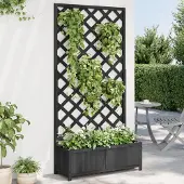 Prolenta Maison Exclusive - Pflanzkübel mit Spalier Schwarz 90x35x180 cm Massivholz Tanne