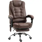 Dopwii Massage-Bürostuhl, Liege- & Wärmefunktion, drehbar, ergonomisch, bis 120 kg, Braun