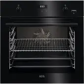AEG 6000 SteamBake / Backofen mit Feuchtigkeitszugabe / Katalytische Reinigung / Schwarz BCS455020B Schwarz