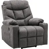 MCombo Elektrischer Aufstehhilfe Fernsehsessel Relaxsessel USB Stoff Grau 7286 DE(Grau-Stoff )