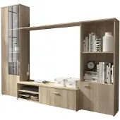 Feldmann-Wohnen Wohnwand Hugo Anbauwand TV-Mediawand 220x41x179cm Eiche Sonoma