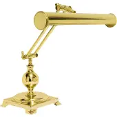 Licht-Erlebnisse Bankerlampe Messing E14 43 cm hoch in poliert Jugendstil Tischleuchte