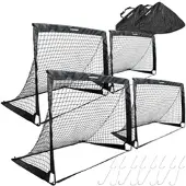PEARL sports 4er-Set faltbare Kinder-Pop-up-Fußballtore, Outdoor, mit Tragetasche