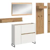 Ebuy24 Drive Garderobenmöbel Set D2 inkl. Beleuchtung weiß.