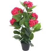 Furnicato Künstliche Hortensie mit Topf 60 cm Rot
